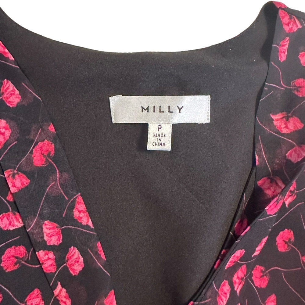 Milly Ruffle-Trim Tieneck Blouse - Picture 9 of 10